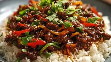 Crispy Chilli Beef Rice