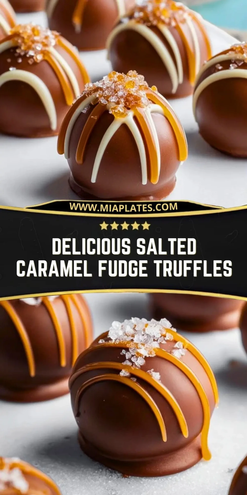 Delicious Salted Caramel Fudge Truffles Pin 1