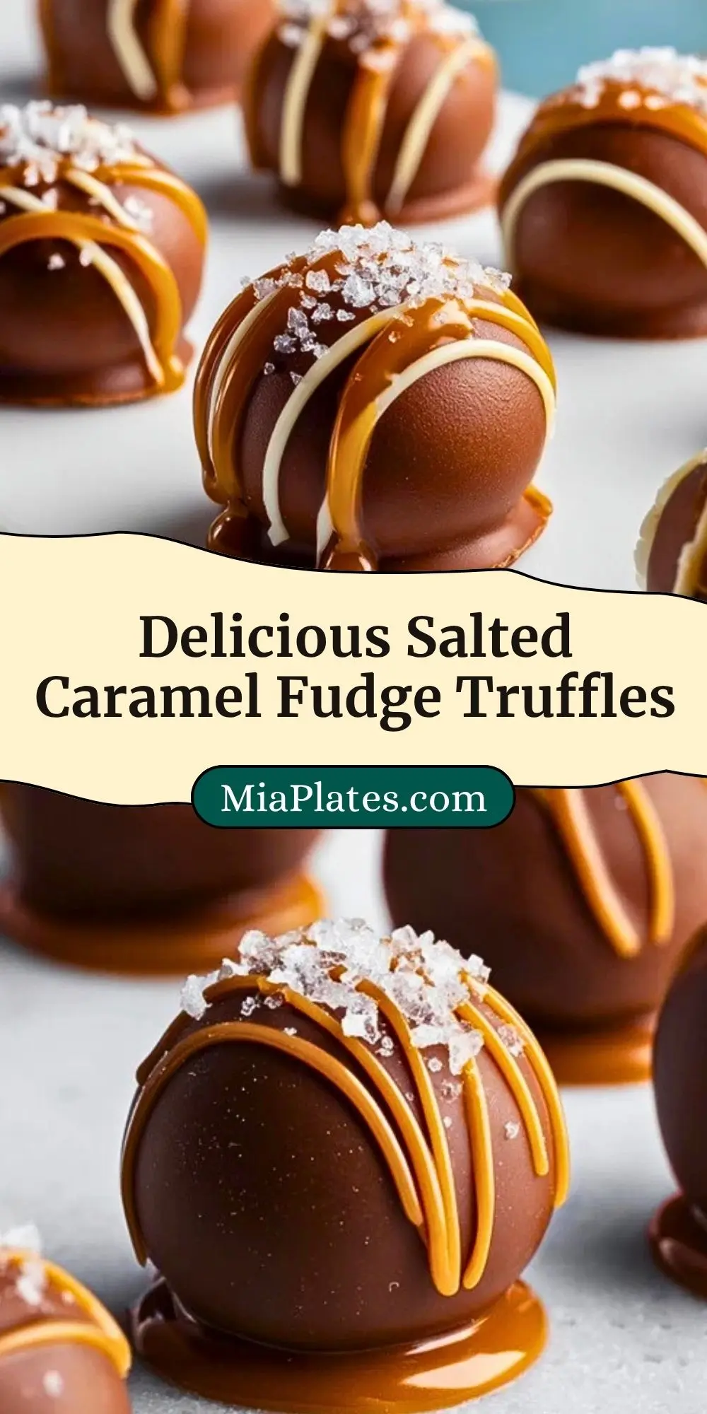 Delicious Salted Caramel Fudge Truffles Pin 2