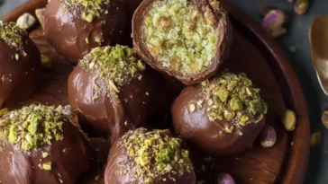 Dubai Chocolate Balls with Pistachio Kunefe Filling 1