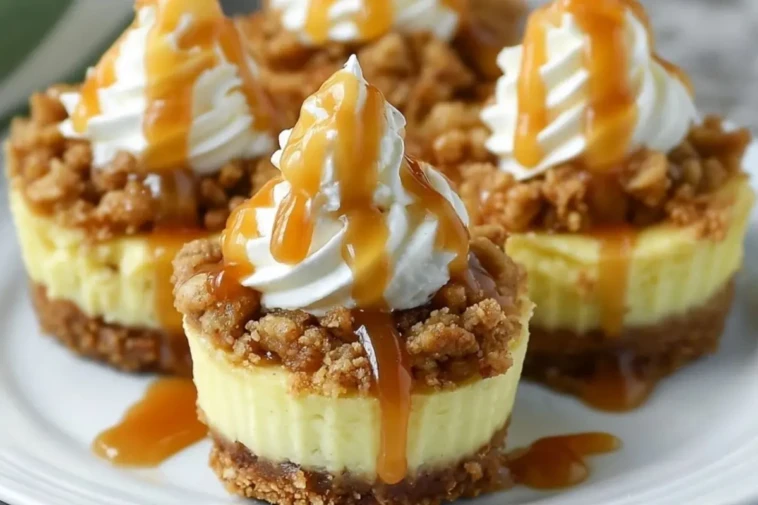 Easy Apple Crisp Mini Cheesecakes