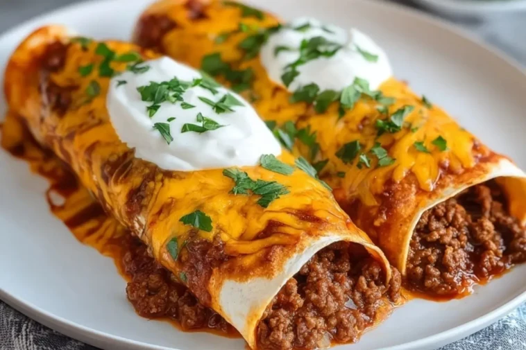 Easy Cheesy Ground Beef Enchiladas