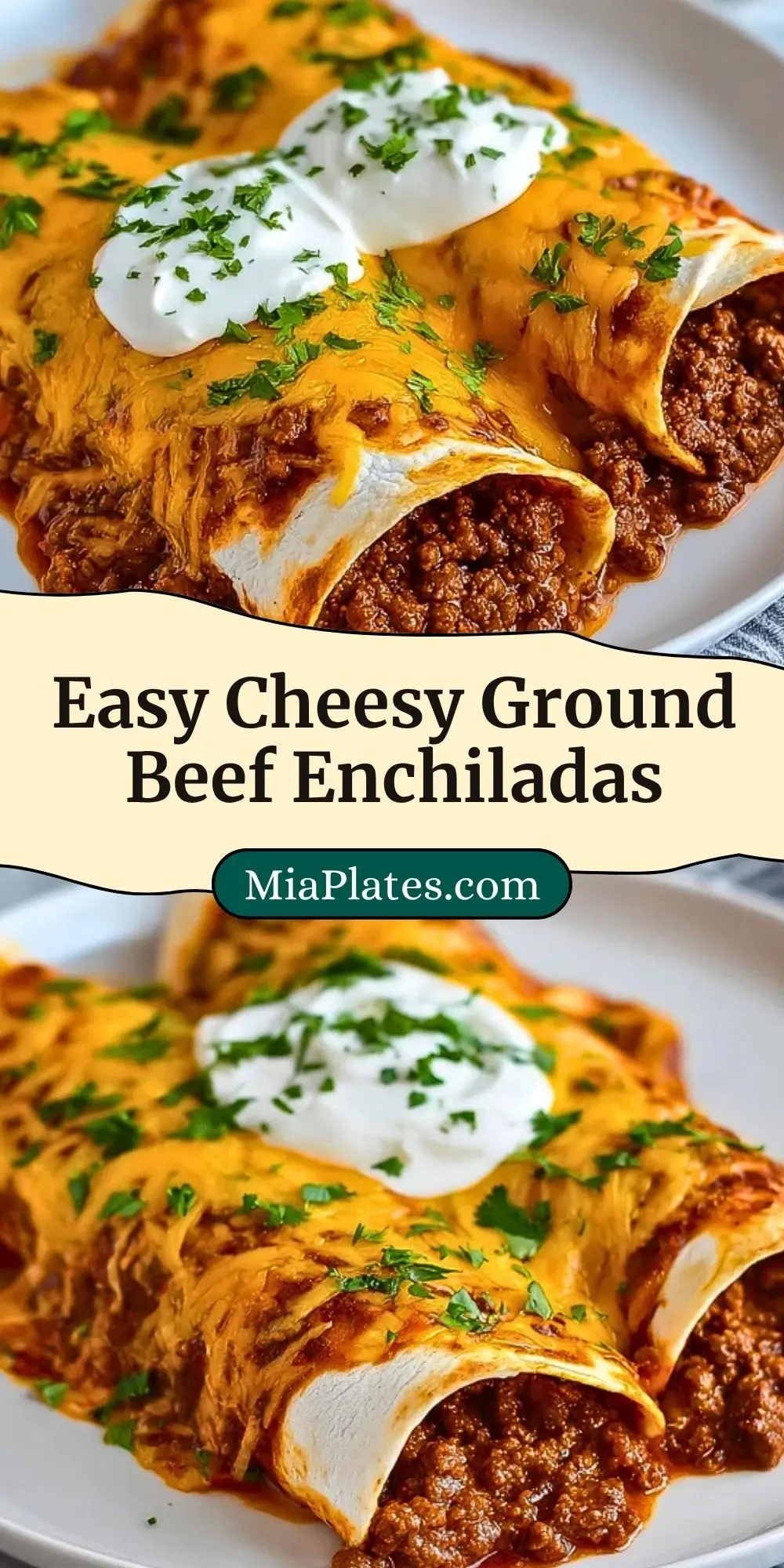 Easy Cheesy Ground Beef Enchiladas Pin 2