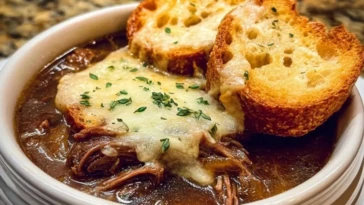French Onion Beef Short Rib Soup
