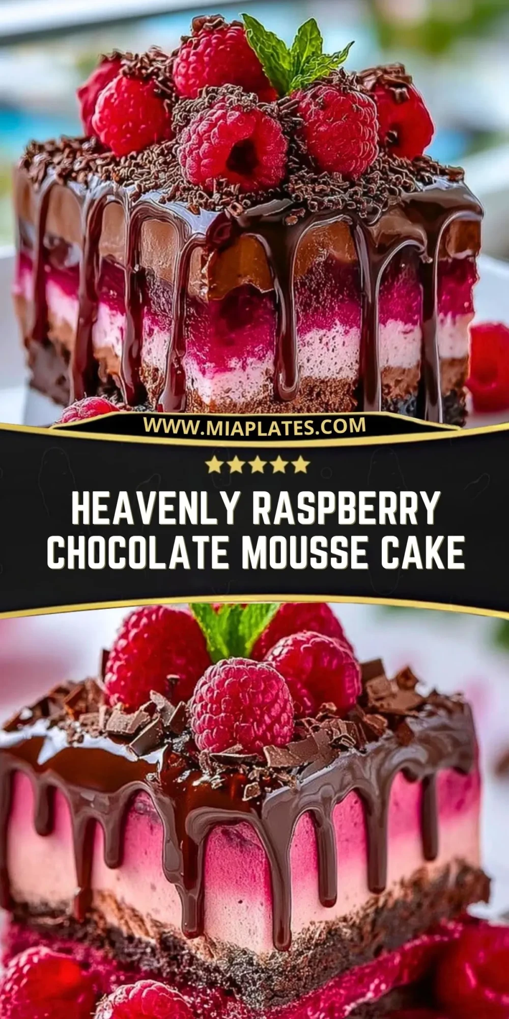 Heavenly Raspberry Chocolate Mousse Cake Pin 1