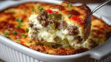 High Protein Low Carb Philly Cheesesteak Casserole
