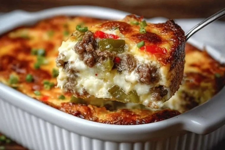 High Protein Low Carb Philly Cheesesteak Casserole