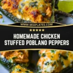 Homemade Chicken Stuffed Poblano Peppers Pin 1