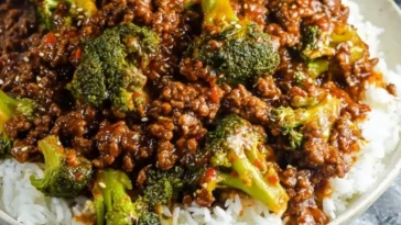 Honey Garlic Ground Beef and Broccoli 1