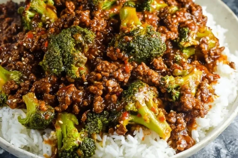 Honey Garlic Ground Beef and Broccoli 1