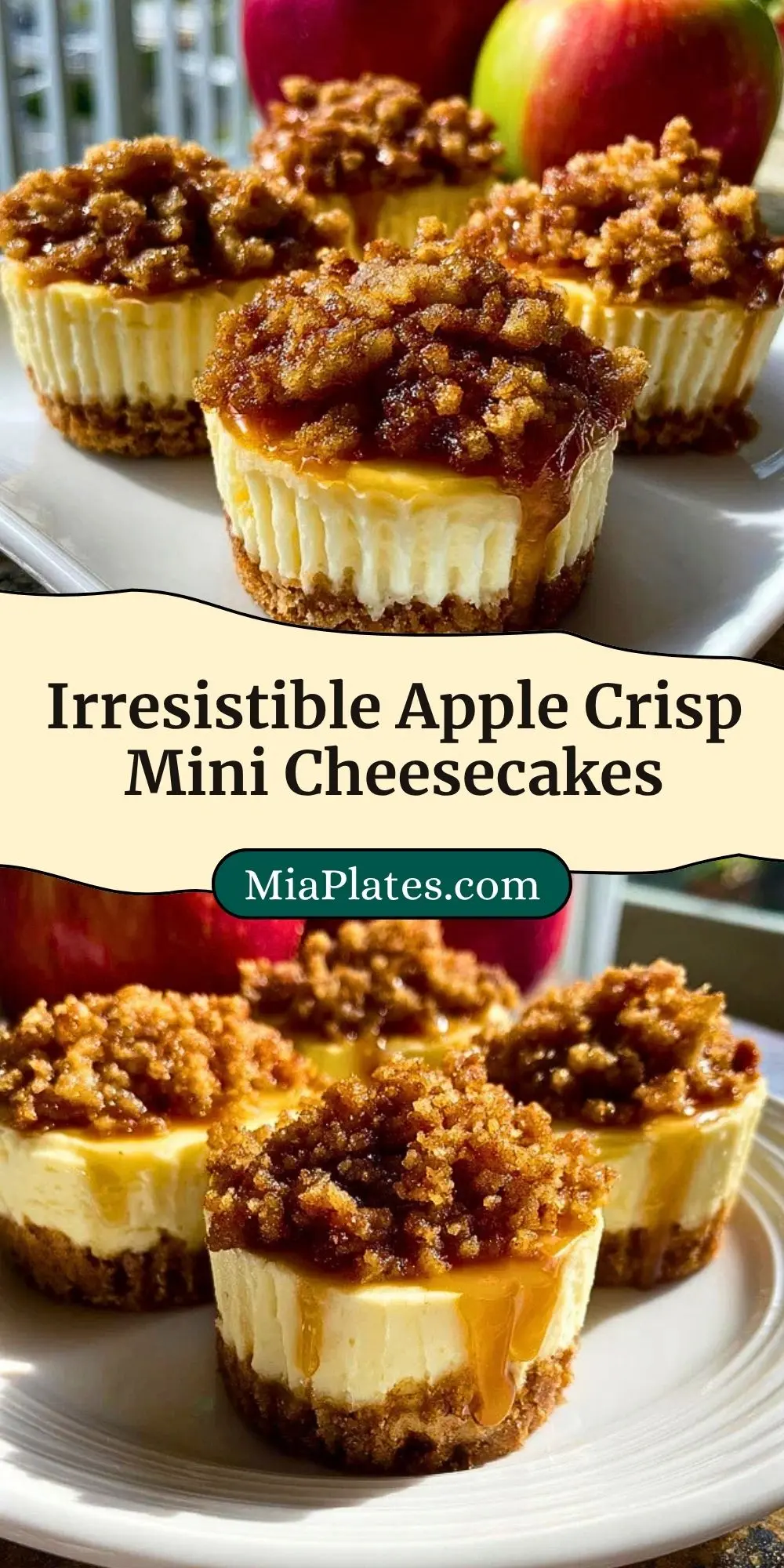 Irresistible Apple Crisp Mini Cheesecakes (3)