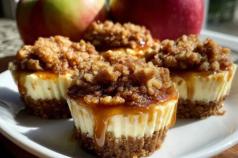Irresistible Apple Crisp Mini Cheesecakes