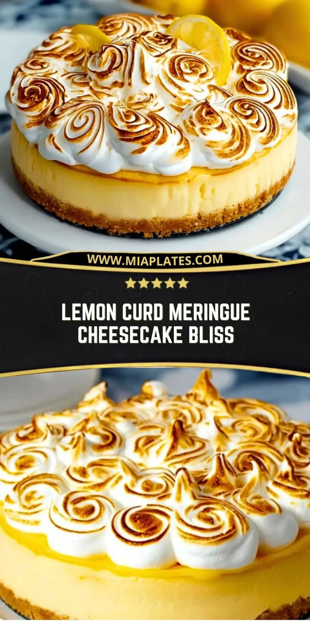 Lemon Curd Meringue Cheesecake Bliss Pin 1