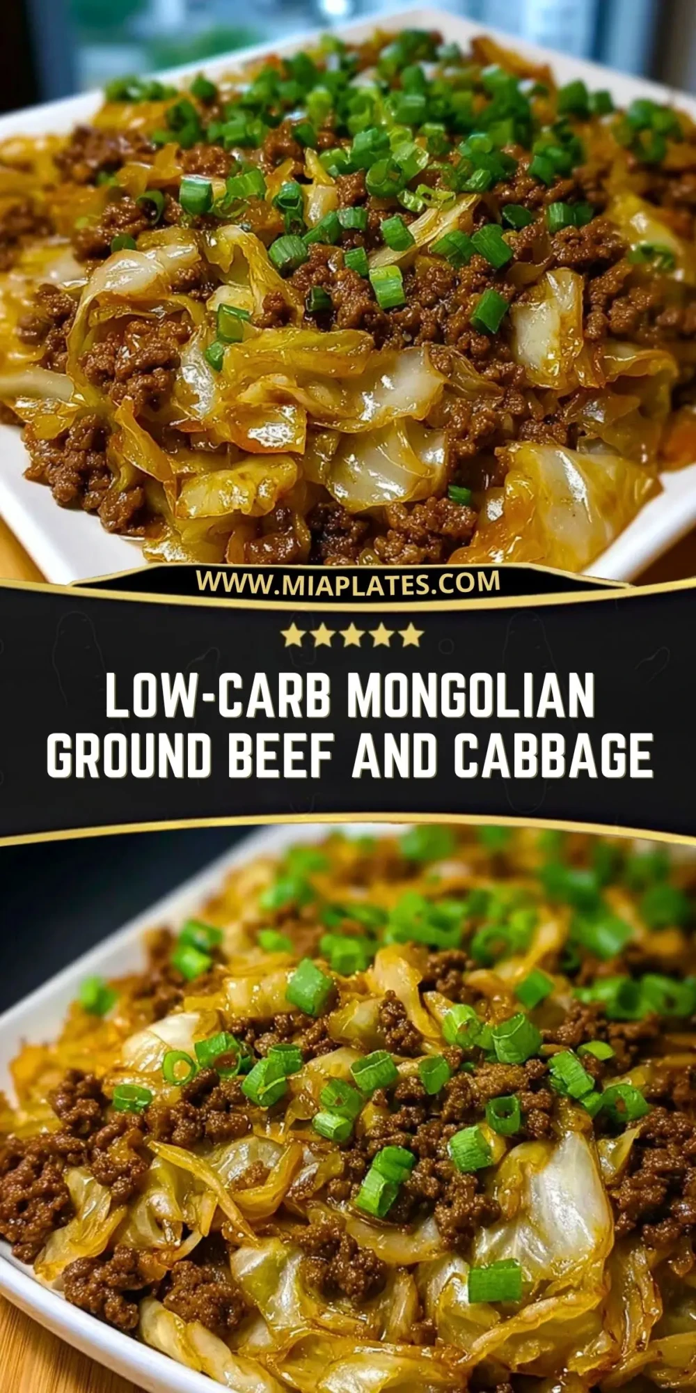 Low-Carb Mongolian Ground Beef and Cabbage Pin 1
