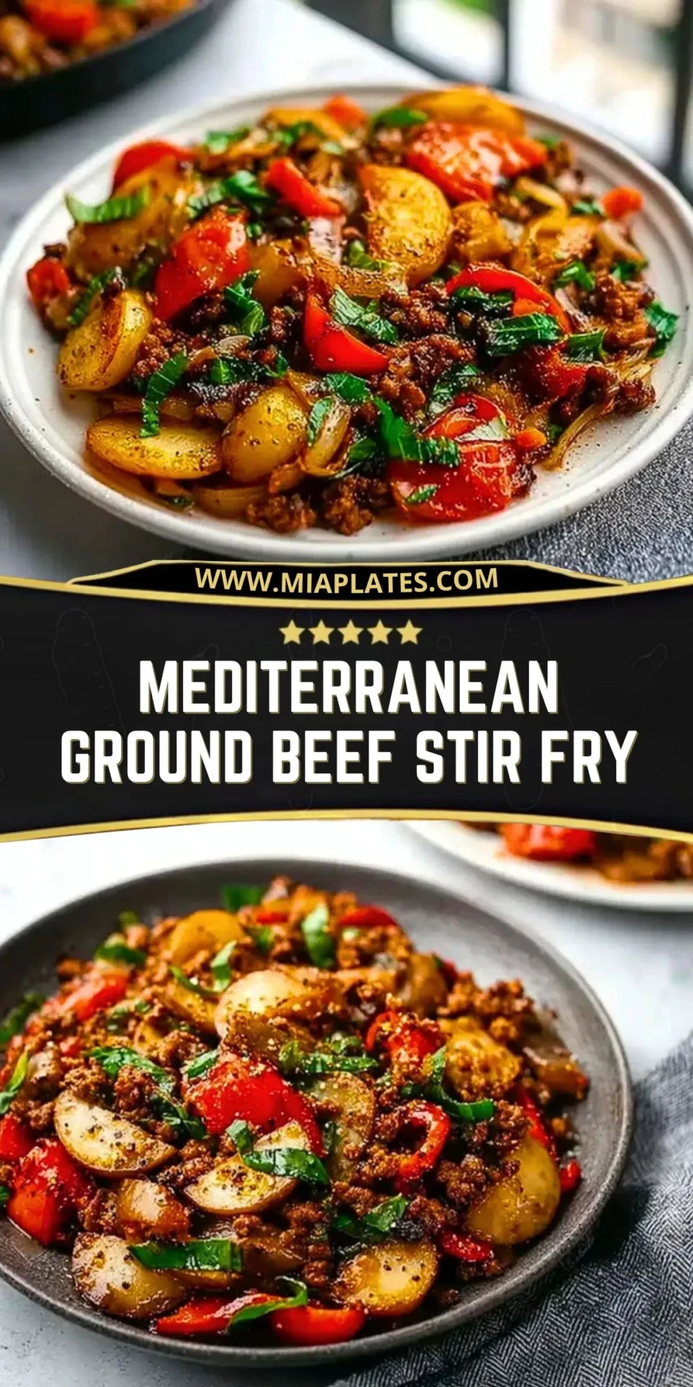 Mediterranean Ground Beef Stir Fry Pin 1