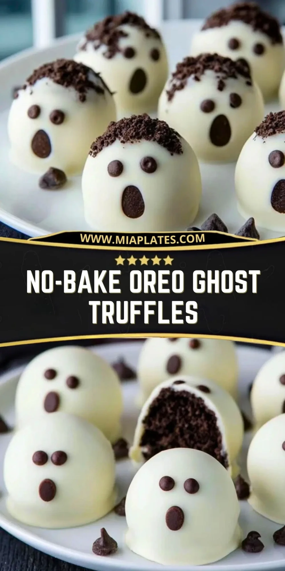 No-Bake Oreo Ghost Truffles Pin 1