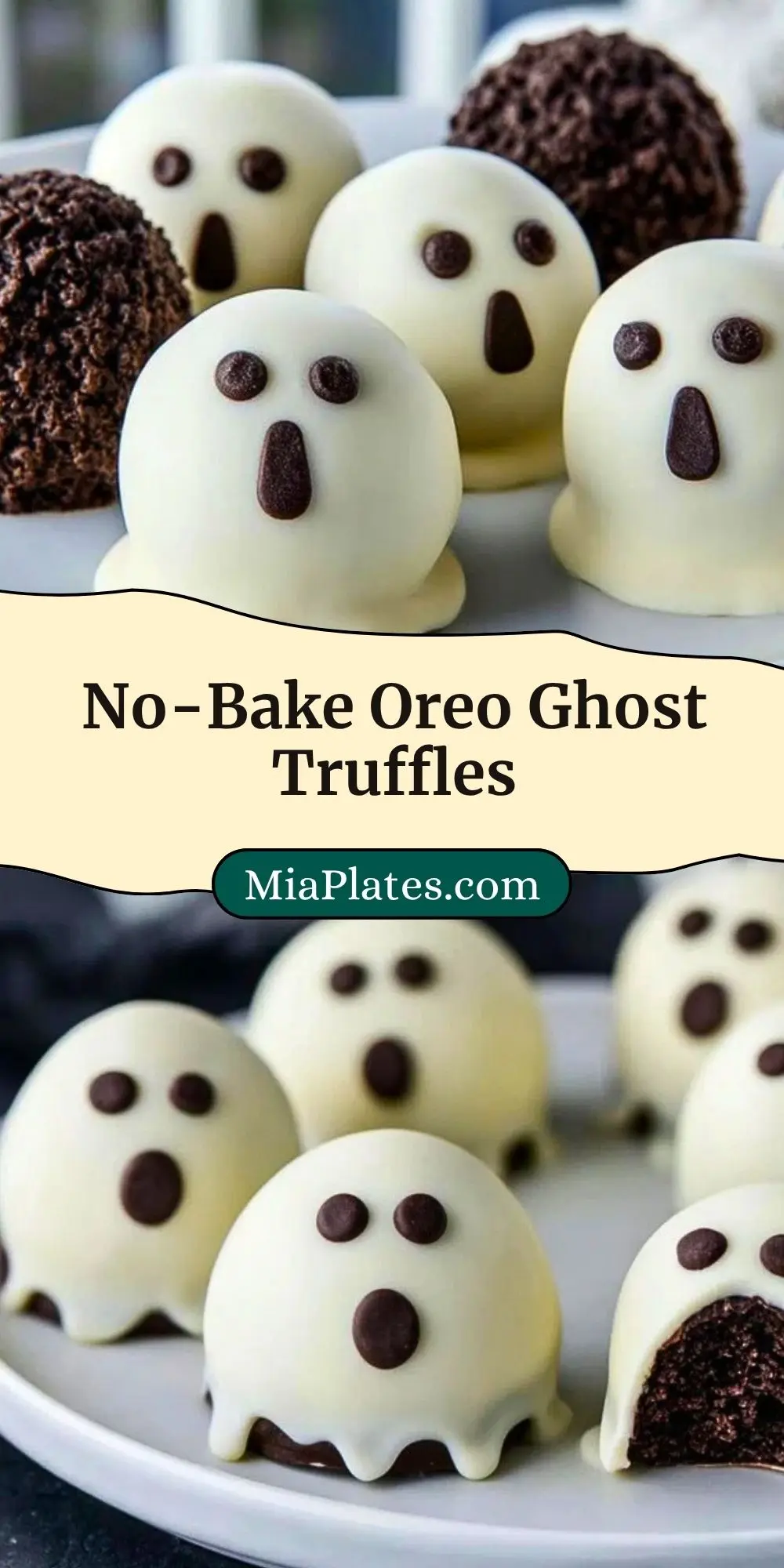 No-Bake Oreo Ghost Truffles Pin 2