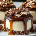 No Bake Turtle Mini Cheesecake