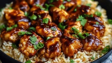 One-Pan Honey BBQ Chicken & Rice