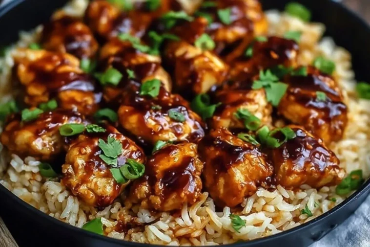 One-Pan Honey BBQ Chicken & Rice