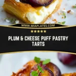 Plum & Cheese Puff Pastry Tarts Pin 1