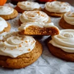 Pumpkin Sugar Cookies with Cream Cheese Frosting