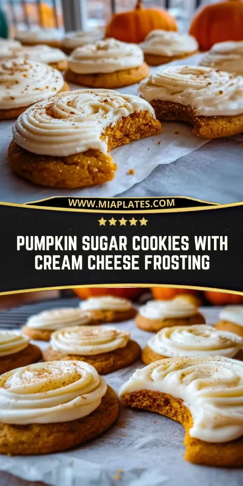 Pumpkin Sugar Cookies with Cream Cheese Frosting (2)