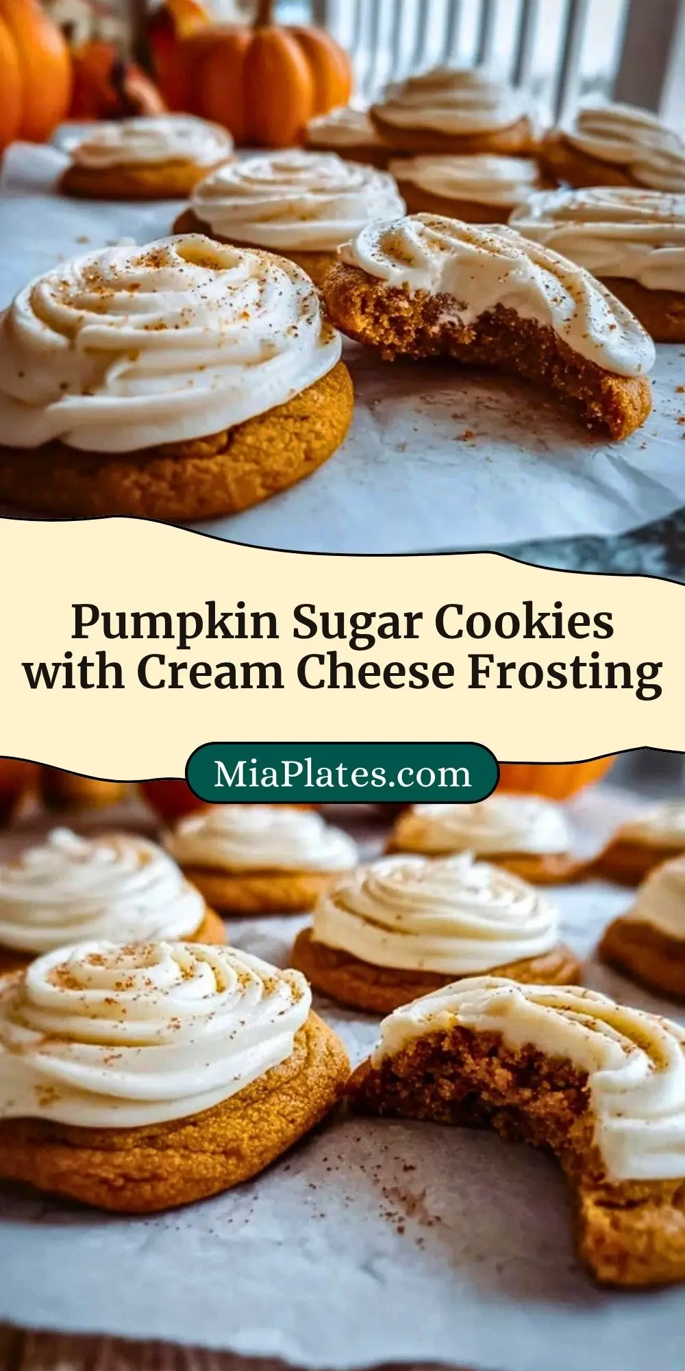 Pumpkin Sugar Cookies with Cream Cheese Frosting (3)