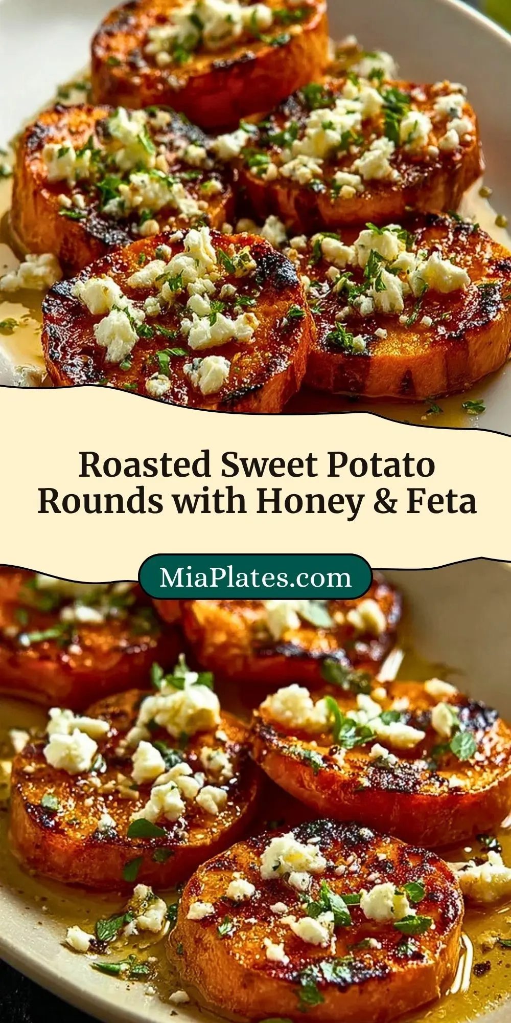 Roasted Sweet Potato Rounds with Honey & Feta Pin 2