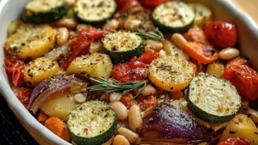 Rustic Roasted Vegetable Bake with Cannellini Beans