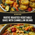 Rustic Roasted Vegetable Bake with Cannellini Beans Pin 1
