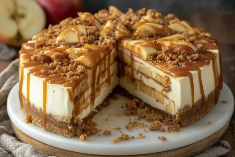 Salted Caramel Apple Pie Cheesecake