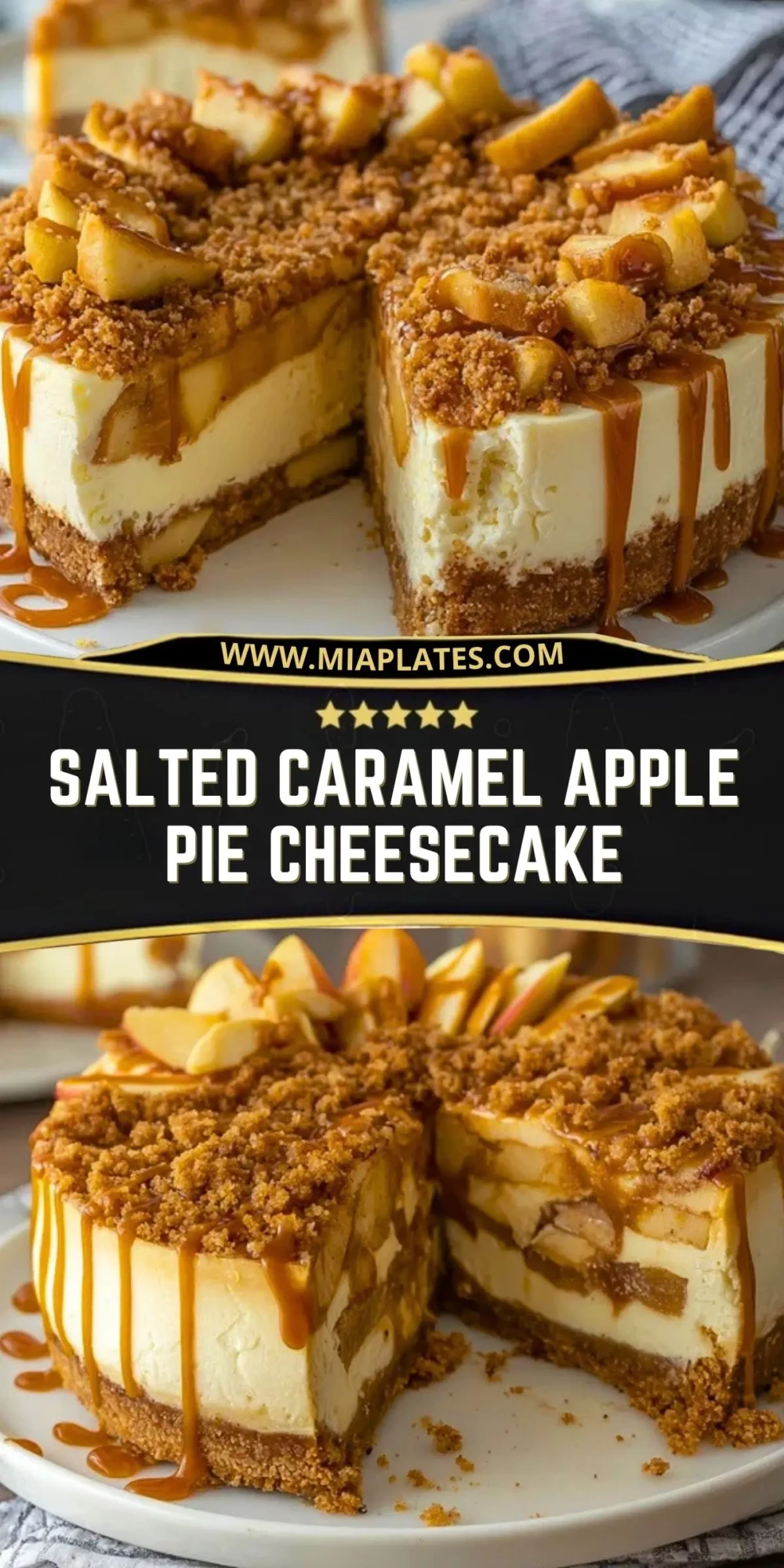 Salted Caramel Apple Pie Cheesecake Pin 1