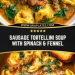 Sausage Tortellini Soup with Spinach & Fennel Pin 1