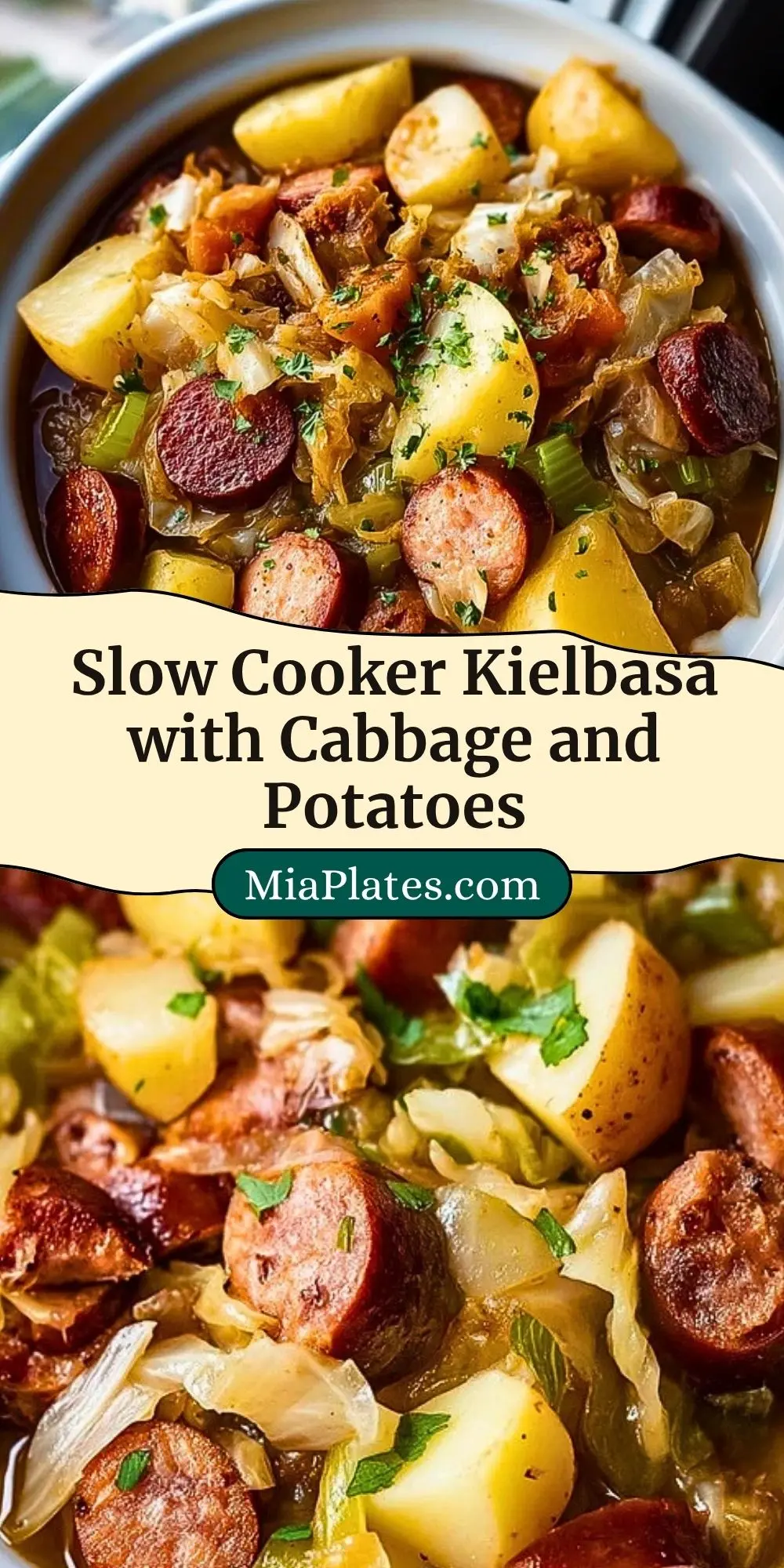 Slow Cooker Kielbasa with Cabbage and Potatoes Pin 2