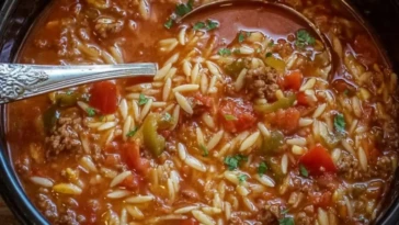 Stuffed Pepper Orzo Soup