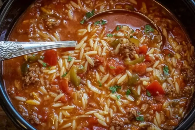 Stuffed Pepper Orzo Soup
