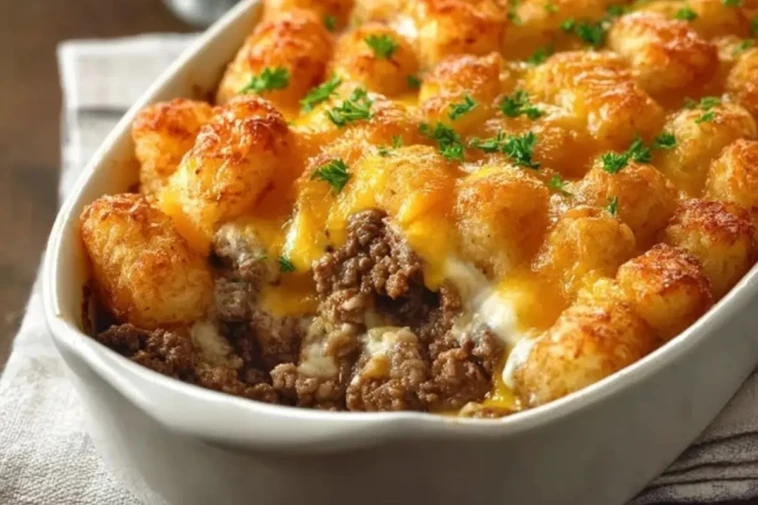 Tater Tot Casserole with Ground Beef