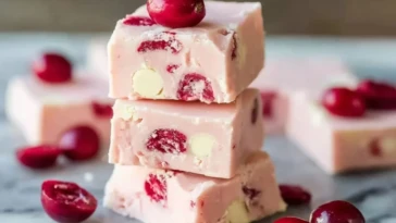 White Chocolate Cherry Fudge