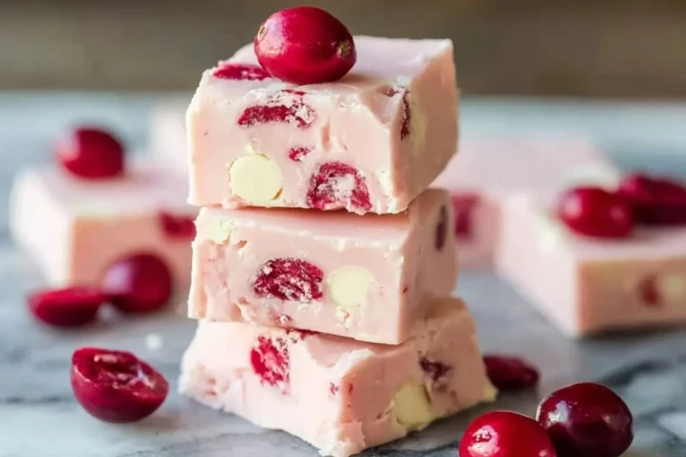 White Chocolate Cherry Fudge