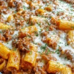 Beef Rigatoni Cheese Bake