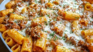Beef Rigatoni Cheese Bake