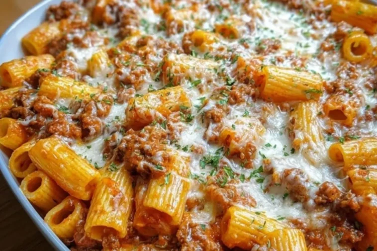 Beef Rigatoni Cheese Bake