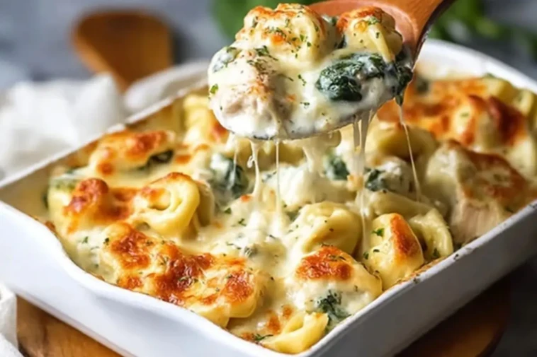 Cheesy Chicken Tortellini Bake for Two