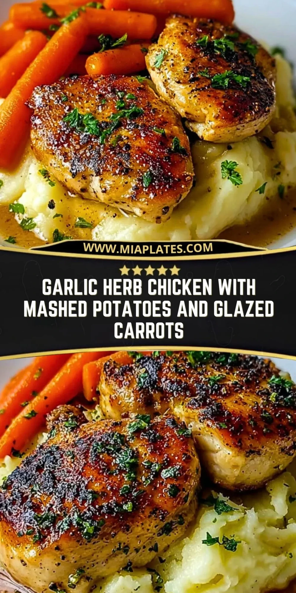 Garlic Herb Chicken with Mashed Potatoes and Glazed Carrots (3)