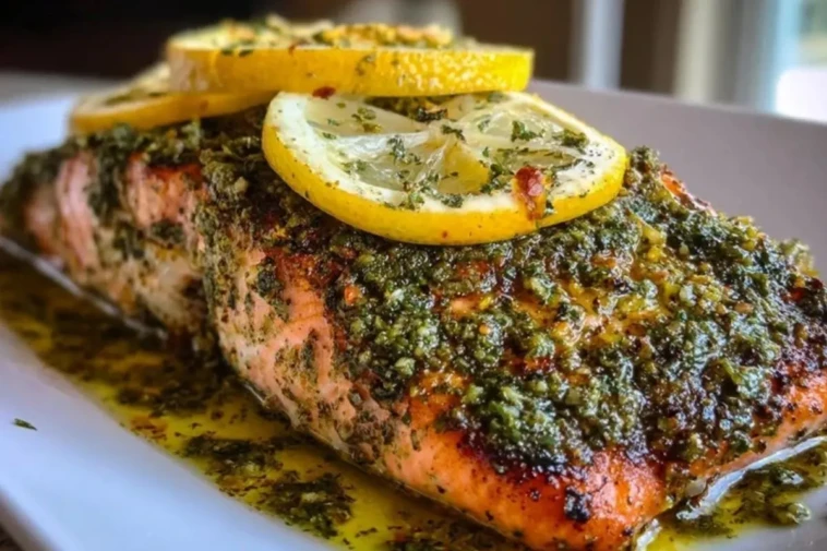 Juicy Baked Pesto Salmon