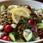 Mediterranean Lentil Salad with Lemon Dill Dressing