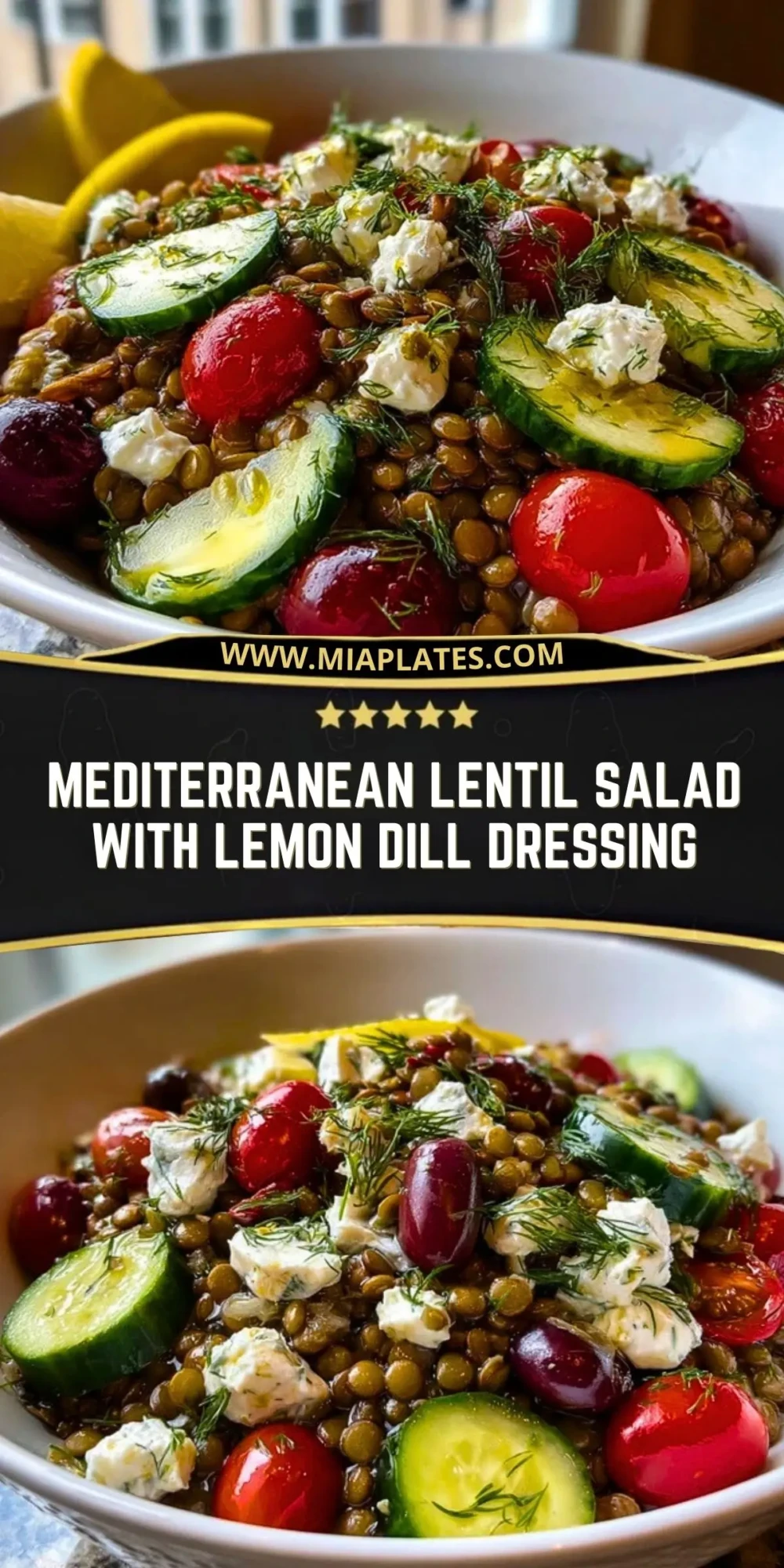 Mediterranean Lentil Salad with Lemon Dill Dressing (2)