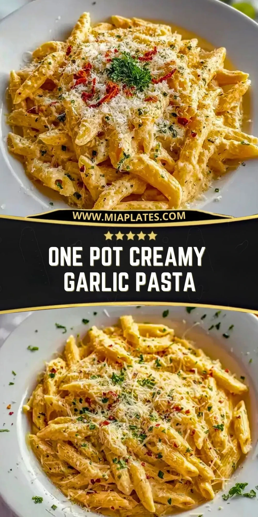 One Pot Creamy Garlic Pasta Pin 1