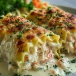 Shrimp Crab Alfredo Roll Ups